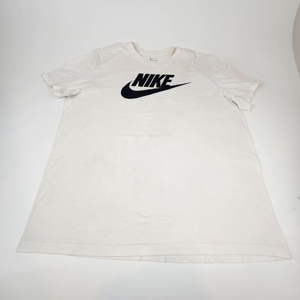 Nike The Nike Tee White Black Logo Graphic T Shirt Mens XL Short Sleeve